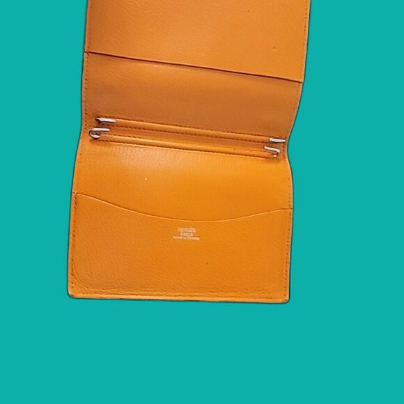 HERMÈS SMALL LEATHER AGENDA/NOTEPAD CASE BURNT ORANGE GOOD USED CONDITION - Picture 3 of 16